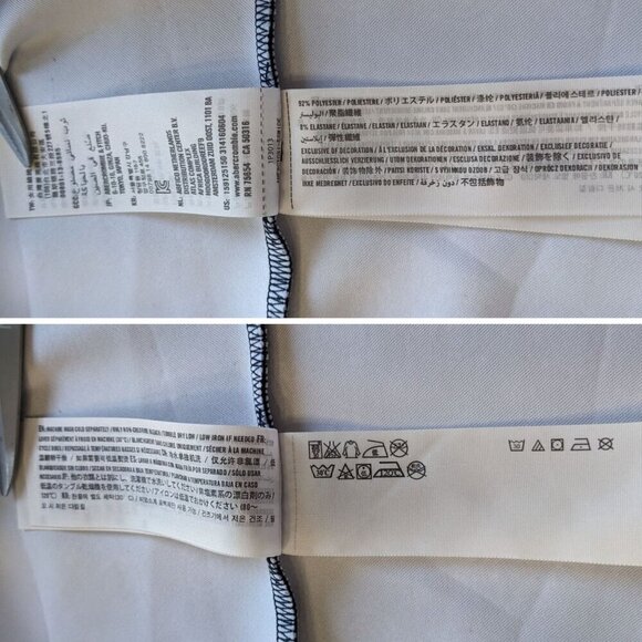 ABERCROMBIE & FITCH Navy Geometric Princess Seam Scuba Skater Mini Dress Sz XS - Picture 5 of 6